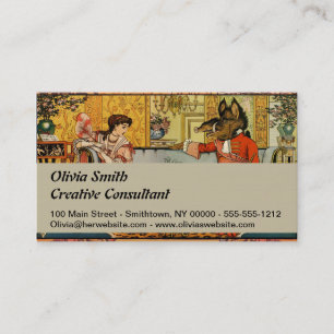 Tarjeta De Visita Personajes Clásicos de Cuentos de Hadas Belleza Be