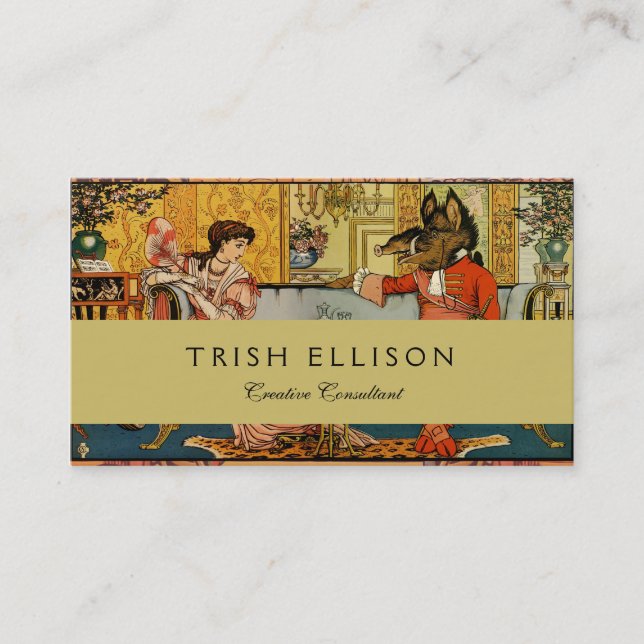 Tarjeta De Visita Personajes de cuento de hadas clásicas de la besti (Anverso)