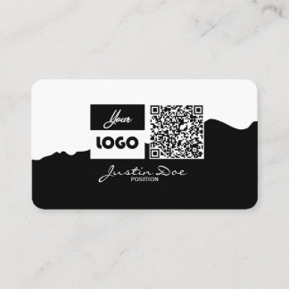 Tarjeta De Visita Personal business card with QR code Black & White
