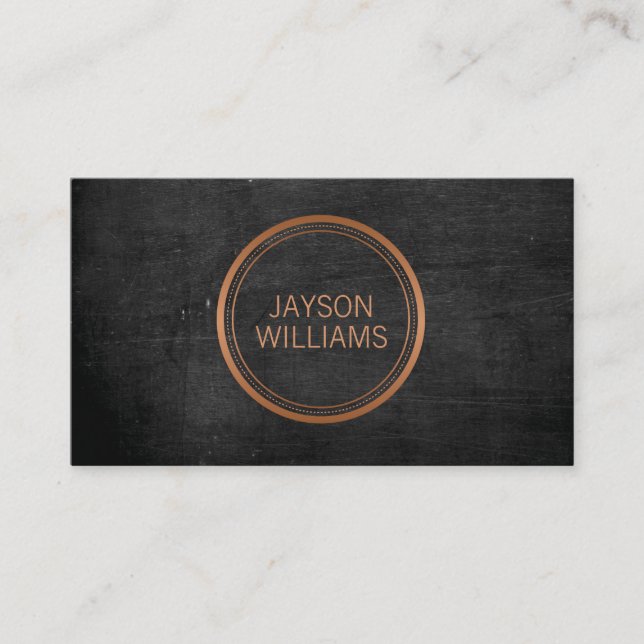 Tarjeta de visita personal de círculo de cobre vin (Anverso)