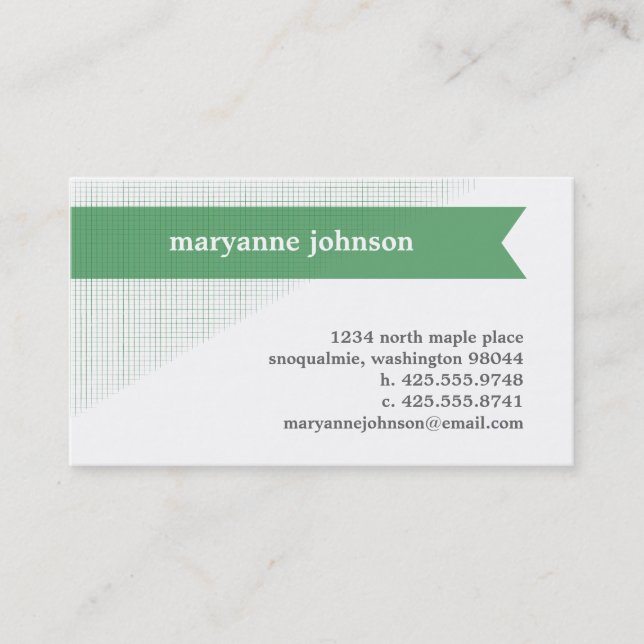 Tarjeta de visita personal de la bandera de lino (Anverso)