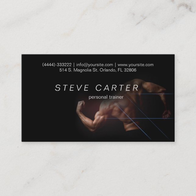 Tarjeta de visita personal del club de deporte de (Anverso)