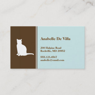 Tarjeta de visita personal del gato del mascota