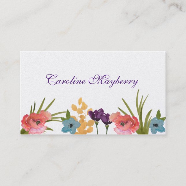 Tarjeta de visita personal floral (Anverso)