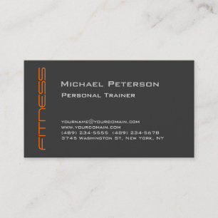 Tarjeta de visita personal gris anaranjada del
