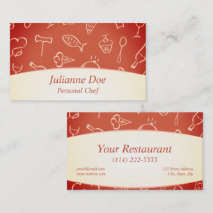 Tarjeta de visita personal para chef o restaurante