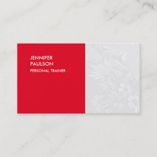 Tarjeta De Visita Personal Trainer Especial Red Floral Damask