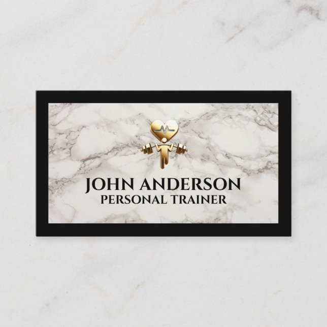 Tarjeta De Visita Personal Trainer fitness coach gym health modern (Anverso)