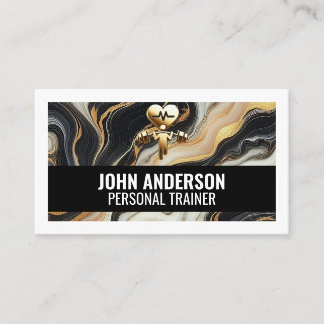 Tarjeta De Visita Personal Trainer fitness coach gym health modern (Anverso)