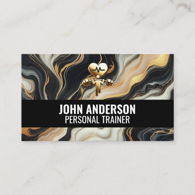 Tarjeta De Visita Personal Trainer fitness coach gym health modern (Anverso)