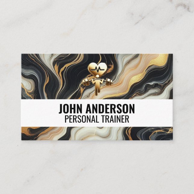 Tarjeta De Visita Personal Trainer fitness coach gym health modern (Anverso)