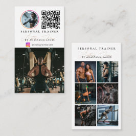 Tarjeta De Visita Personal Trainer Photo Feed Social Media QR Code