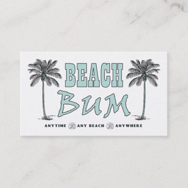 Tarjeta de visita personal Vintage Beach Bum Palm  (Anverso)