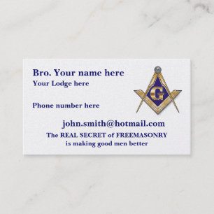 Tarjeta De Visita Personalice el emblema masónico y de Shriners