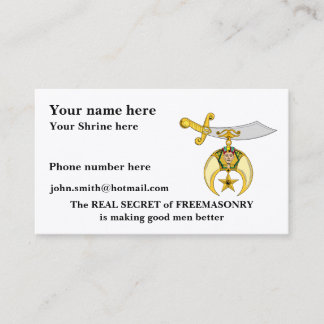 Tarjeta De Visita Personalice el emblema masónico y de Shriners
