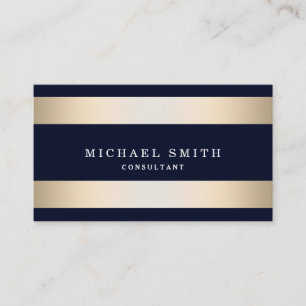 Tarjeta De Visita Personalice elegante moderno rayada oro de los