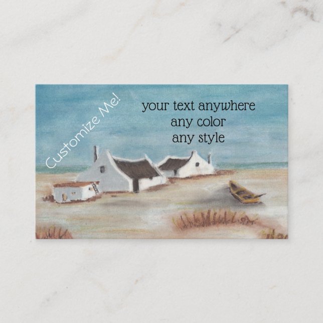 Tarjeta De Visita Personalice este dibujo de la cabaña del cabo (Anverso)