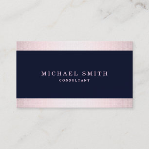 Tarjeta De Visita Personalice la Navy Blue Gold Striped Moderno y el