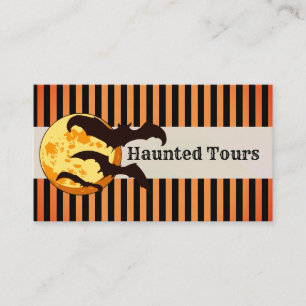 Tarjeta De Visita Personaliza a Halloween atormentado Naranja negro