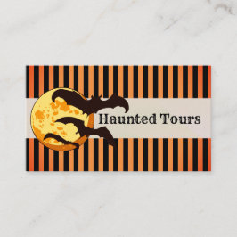 Tarjeta De Visita Personaliza a Halloween Haunted Tours Naranja Blac