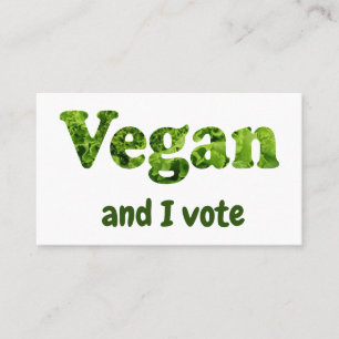 Tarjeta De Visita Personaliza Activista Vegano Votante