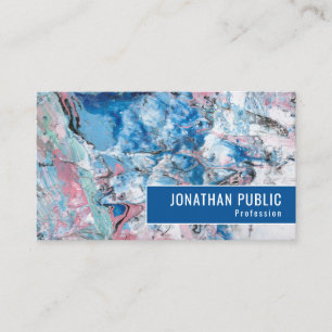 Tarjeta De Visita Personaliza Azul Rosa Púrpura Moderno Abstracto