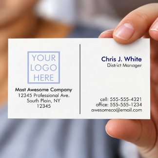 Tarjeta De Visita Personaliza el tuyo - Tu logotipo - Blanco liso