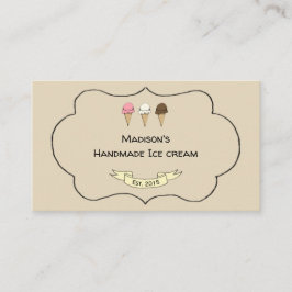 Tarjeta De Visita Personalizable artesanal de crema de hielo