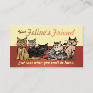 Tarjeta De Visita Personalizable bilateral de los gatos felices de