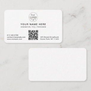 Tarjeta De Visita Personalizable blanco moderno redondeado