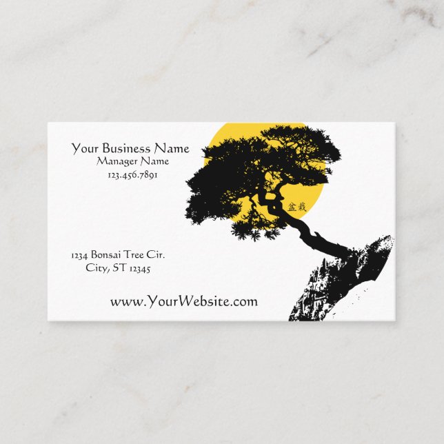 Tarjeta De Visita Personalizable Bonsai Tree (Anverso)