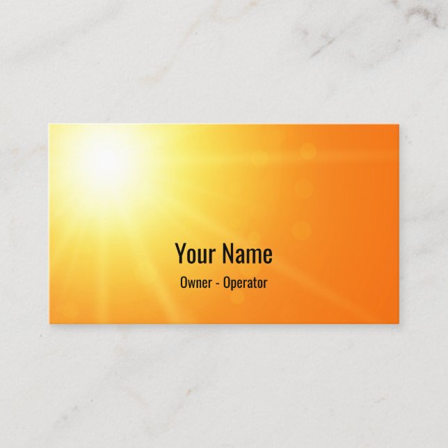 Tarjeta De Visita Personalizable brillante naranja de sol (Anverso)