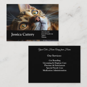 Tarjeta De Visita Personalizable Cattery Photo, Name, Services