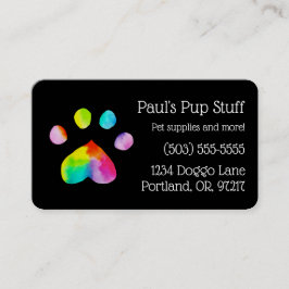 Tarjeta De Visita Personalizable Colorful Paw Print