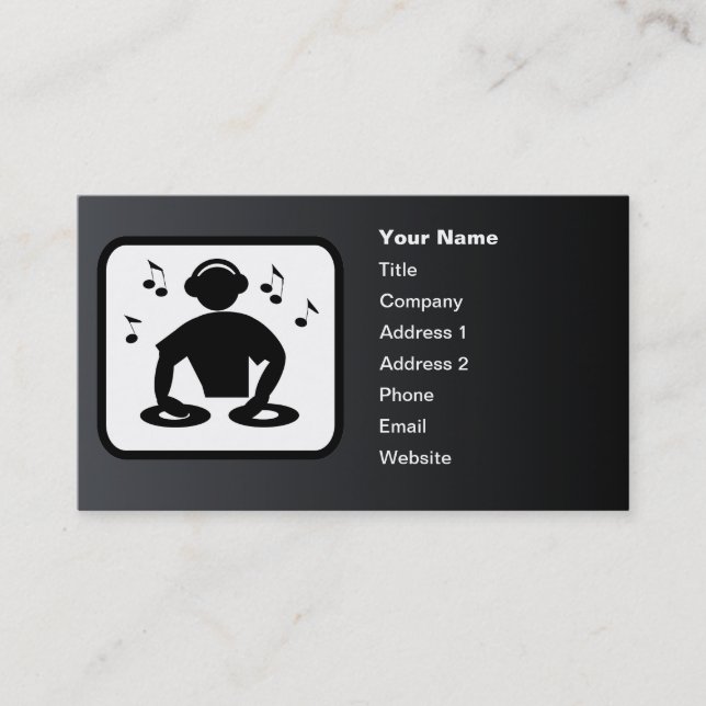 Tarjeta De Visita PERSONALIZABLE con logotipo DJ Black (Anverso)