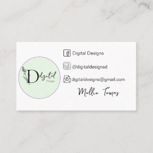 Tarjeta De Visita Personalizable con logotipos personalizados y rede