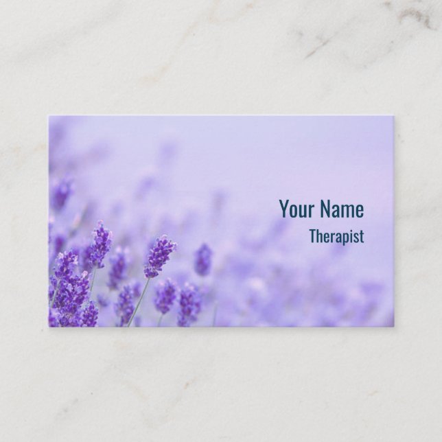 Tarjeta De Visita Personalizable consejero terapeuta lavender (Anverso)