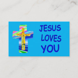 Tarjeta De Visita Personalizable Cruz Santo Jesús te ama