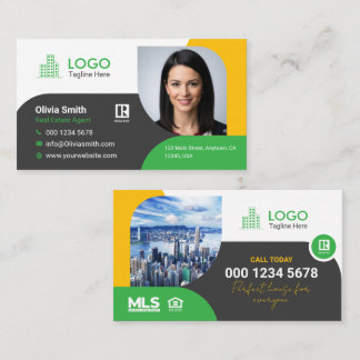 Tarjeta De Visita Personalizable de agente inmobiliario profesional 