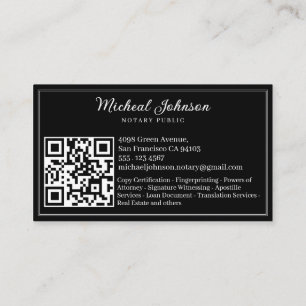 Tarjeta De Visita Personalizable de código QR de Professional Notati