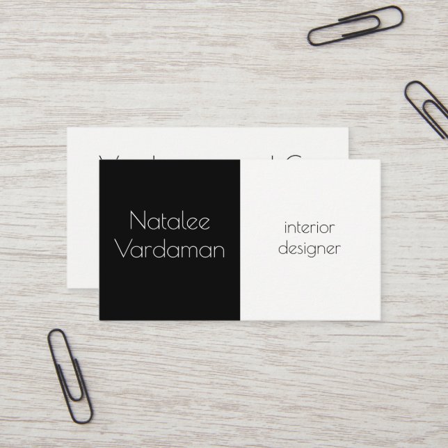 Tarjeta De Visita Personalizable de diseño interior elegante (Anverso/Reverso In Situ)