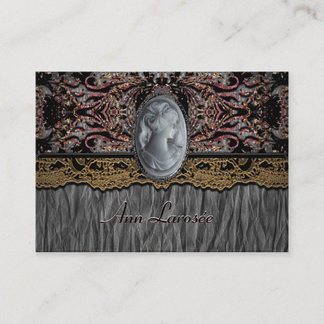 Tarjeta De Visita Personalizable de la cosecha de coralina (Anverso)