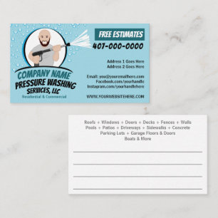 Tarjeta De Visita Personalizable de lavado y limpieza con corriente