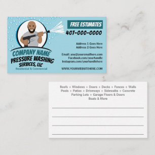 Tarjeta De Visita Personalizable de lavado y limpieza con corriente 