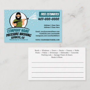 Tarjeta De Visita Personalizable de lavado y limpieza con corriente 