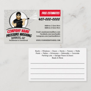 Tarjeta De Visita Personalizable de lavado y limpieza con corriente