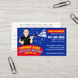 Tarjeta De Visita Personalizable de lavado y limpieza con corriente 
