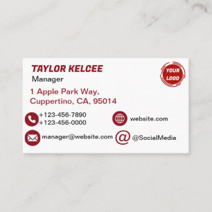 Tarjeta De Visita Personalizable del logotipo de la empresa comercia