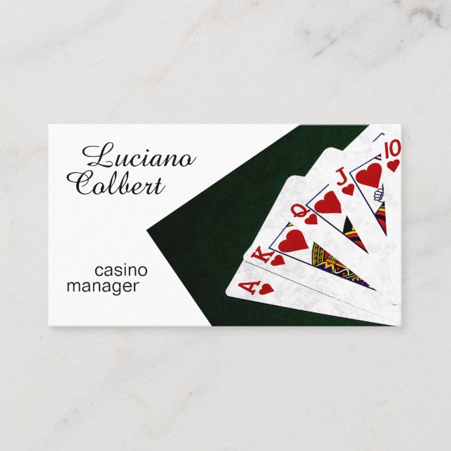 Tarjeta De Visita Personalizable divertido del gestor de casinos (Anverso)