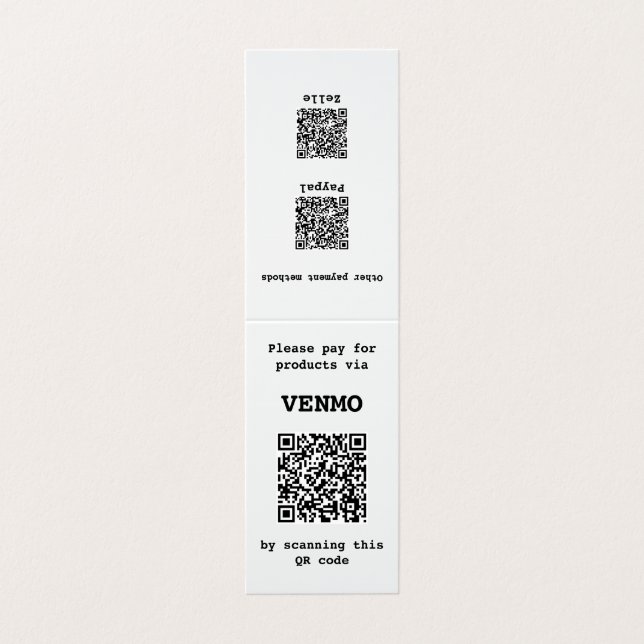 Tarjeta De Visita Personalizable dos lados tres código QR plegado (Exterior desplegado)